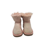Cizme copii Ugg 28, piele intoarsa, crem roz, imblanite - imagine 3