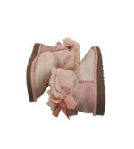 Cizme copii Ugg 28, piele intoarsa, crem roz, imblanite - imagine 4