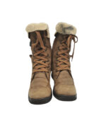 Ghete dama Daumling 39, piele intoarsa, maro, imblanite - imagine 3