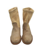 Cizme dama Felmini 38, material textil, piele, bej - imagine 3