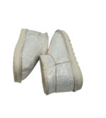 Cizme copii River Island 34, imitație de piele, alb gri, imblanite - imagine 4