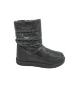 Cizme dama 40, imitatie de piele , material textil, negru, imblanite