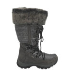 Cizme dama Willow 39, imitatie de piele, material textil, gri, imblanite