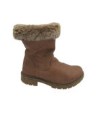 Cizme copii Rieker 39, imitatie de piele, maro, imblanite