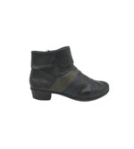 Botine dama Rieker 42, piele, imitatie de piele, negru
