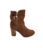 Botine dama 39, material textil, maro