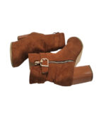 Botine dama 39, material textil, maro - imagine 4