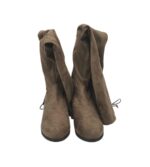 Cizme dama Justfab 42, material textil, bej - imagine 3