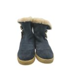 Cizme dama Venice 37, piele intoarsa, albastru, imblanite - imagine 3