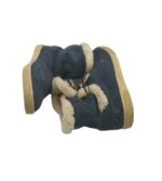 Cizme dama Venice 37, piele intoarsa, albastru, imblanite - imagine 4