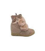 Botine dama 40, material textil, roz crem , talpa falsa