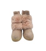 Botine dama 40, material textil, roz crem , talpa falsa - imagine 3