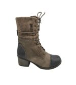 Ghete dama Rieker 38, imitatie de piele, gri, imblanite