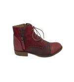 Ghete dama Double You 39, piele, piele intoarsa, rosu