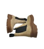 Ghete dama Last 37, piele intoarsa, material textil,  maro - imagine 4