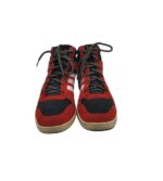 Adidasi dama Adidas 38, material textil, piele intoarsa, rosu negru - imagine 3