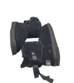 Cizme dama Mustang 40, piele intoarsa, negru, imblanite - imagine 4