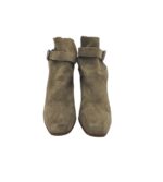 Botine dama Hugo Boss 39, piele intoarsa, gri - imagine 3