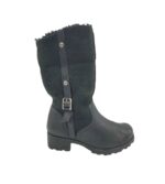 Cizme dama Ugg, 37, piele, piele intoarsa, negru, imblanite