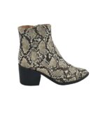 Botine dama 40, imitatie de piele, alb gri