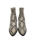 Botine dama 40, imitatie de piele, alb gri - imagine 3