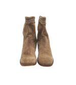 Botine dama Cox 37, piele intoarsa, maro - imagine 3