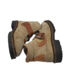 Ghete dama Fun & Co 39, piele intoarsa, bej - imagine 4