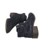 Botine dama 39, piele intoarsa, negru - imagine 4