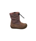 Cizme copii Naturino 25, piele intoarsa, material textil, maro, imblanite