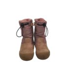 Cizme copii Naturino 25, piele intoarsa, material textil, maro, imblanite - imagine 3