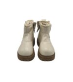 Botine copii 26, imitatie de piele, crem, imblanite - imagine 3