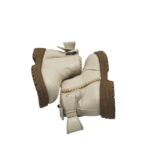 Botine copii 26, imitatie de piele, crem, imblanite - imagine 4