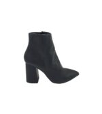 Botine dama Miss 37, imitație de piele, negru
