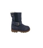 Cizme copii 26, piele intoarsa, albastru, imblanite