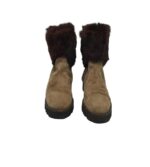 Cizme copii 34, imitatie de piele, maro, imblanite - imagine 3