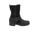 Cizme dama Bugatti 38, piele, piele intoarsa, negru