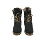 Ghete dama Tamaris 40, piele intoarsa, negru, imblanite - imagine 3