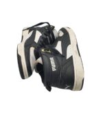 Adidasi dama Puma 38, imitație de piele, alb negru - imagine 4