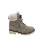 Ghete dama Landrover 37, piele intoarsa, gri, imblanite