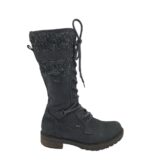 Cizme dama Landrover 39, piele, negru,  imblanite