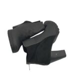 Botine dama 39, imitație de piele, material textil, negru - imagine 4