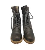 Ghete barbati Tamaris 42, piele, piele intoarsa, negru gri, imblanite - imagine 3