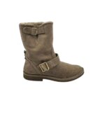 Cizme dama Esprit 39, piele intoarsa, bej, imblanite