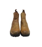 Botine dama 39, imitatie de piele, material textil, maro - imagine 3