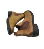 Botine dama 39, imitatie de piele, material textil, maro - imagine 4