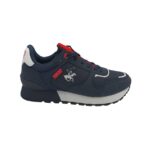 Adidasi barbati Polo 45, imitație de piele, material textil, bleumarin rosu