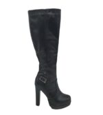 Cizme dama Jenny Fairy 35, imitație de piele, negru, captusite