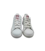 Adidasi copii Adidas 35, imitatie de piele, alb rosu - imagine 3