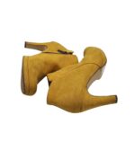 Botine dama Tamaris 39, material textil, galben - imagine 4