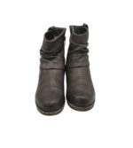 Botine dama Rieker 38, imitatie de piele, maro , imblanite - imagine 3